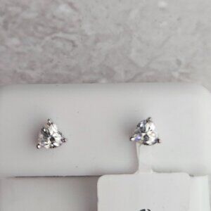Moissanite 0.6ct Heart Sterling Silver Earrings